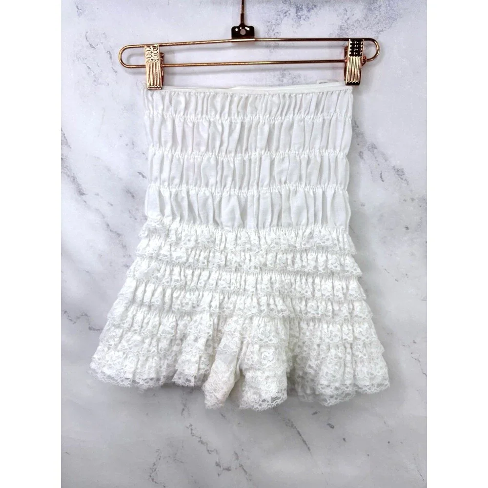 Vintage 60s Ruffled Bloomers kawaii White Pettipants M Coquette Poofy Ruffle - Picture 1 of 16